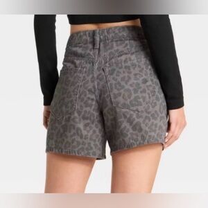 NWT Leopard Print Denim Shorts